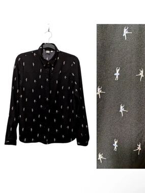 TWIK Ballerina Print Button Front Shirt M